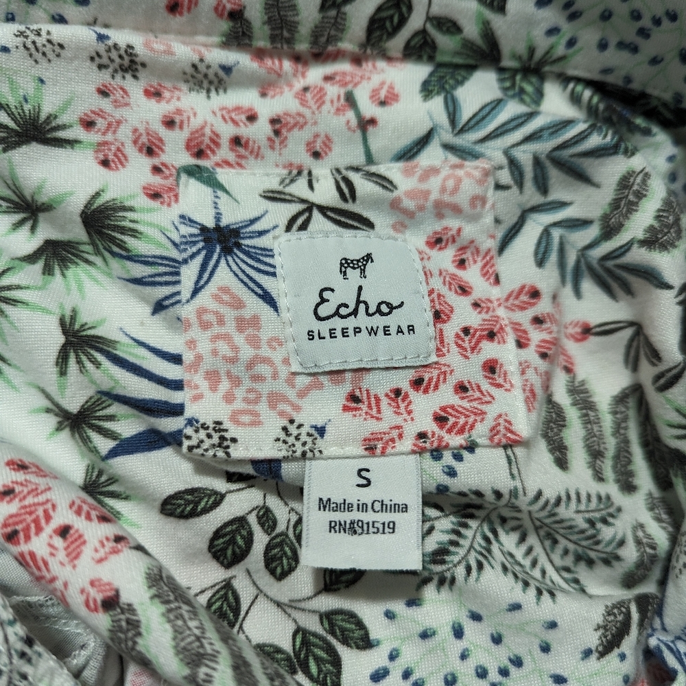 Women's Small Echo Floral Botanical sleep shirt TOP ONLY - Picture 7 of 10